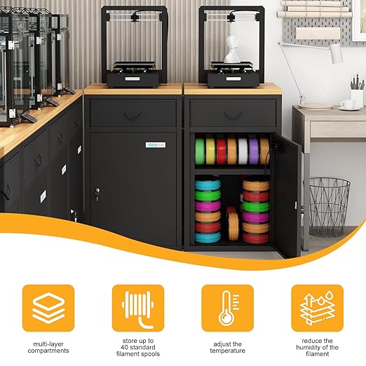 Dual-Door Dry Cabinet Holds 40 Rolls for 3D Printers, 180L Dehumidifying Filament Storage Cabinet, Industrial-Grade Organizer for PLA/ABS/TPU/Nylon, with Stand & Airtight Humidity Control - Image 5