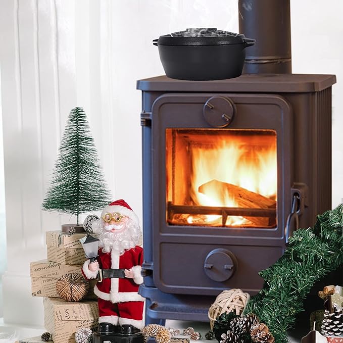 G Good Gain Wood Stove Steamer,Fireplace Humidifier,Cast Iron Humidifier for Stove, Matte Black Finish, Rust Resistant, Lattice Top, 2.5 Quart Capacity,Wood Burning Stove Indoor Decorative - Image 8