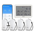 eMylo WiFi Hygrometer Thermometer 5 Pack, Smart Digital Indoor Temperature Humidity Monitor 426Ft Rang with 4 IP65 Wireless Sensors Outdoor Kit, App Alerts, Free Data Storage Export, Works with Alexa by eMylo