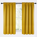 NICETOWN Gold Blackout Cafe Faux Silk Curtains for Small Windows, 42" Wide by 63" Long, 2 Panels, Rod Pocket Privacy Blackout Satin Drapes for Home Decoration by NICETOWN