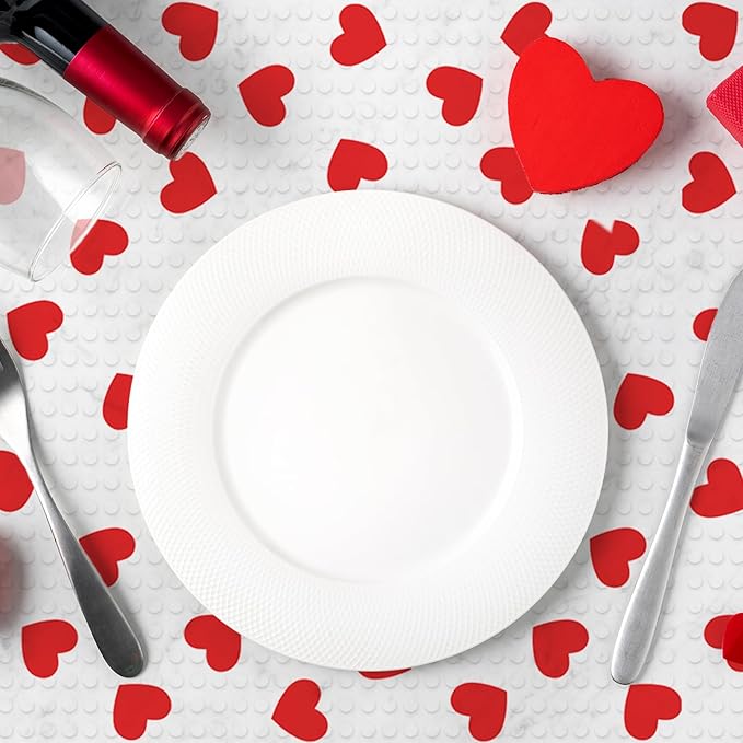 Valentine's Day Refrigerator Liner Waterproof Fridge Shelf Mat Red Heart Non-Adhesive Cabinet Drawer Liner for Home Kitchen Table Decoration, 11.8 x 118 Inch - Image 3