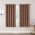 ChrisDowa Blackout Curtains 70 inches Wide for Bedroom - 2 Panels Set Extra Wide Grommet Thermal Insulated Room Darkening Curtains for Living Room (Cappuccino, 70 x 63 Inch) by ChrisDowa