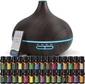 SACATR 550ml Oil Diffuser with 30x5 mL Essential Oils, Ultrasonic Technology, Remote Control for Home Office by SACATR