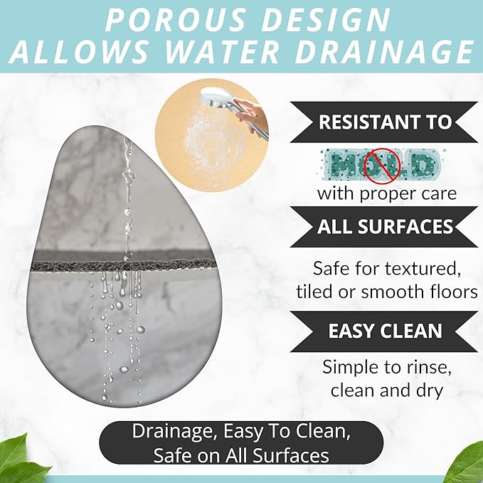 Enkosi Loofah Non-Slip Shower Mat - Shower Floors, Bathtub, Bathrooms, Wet Areas - Cushioned Bath Mat with Drain Holes - Quick Dry PVC, Secure Safety Pad Without Suction Cups (32x24 Duck) - Image 4
