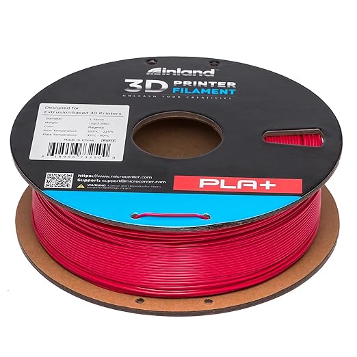 INLAND Micro Center PLA+ 3D Printing Filament 1.75mm - PLA Pro Dimensional Accuracy +/- 0.03 mm - 1kg Cardboard Spool (2.2 lbs) (1 Pack Magenta, 1.75mm) - Image 6