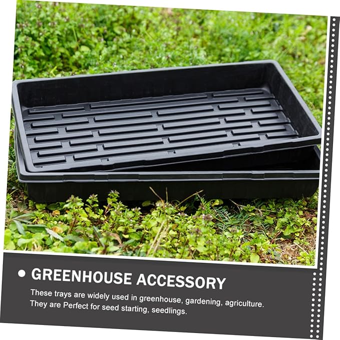 Thick Plastic Seedling Starter Tray for Greenhouse 3pcs Plant Grow Trays Drainage Holes for Vegetable Planting and Germination - Image 9