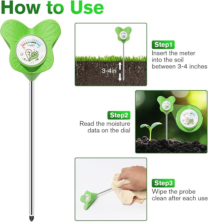 UNIWA Soil Moisture Meter, Plant Water Meter for House Plants and Indoor Potted Plants, Soil Moisture Monitor for Garden, Farm, and Lawn Plant Care,No Battery Needed - Image 4