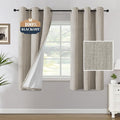 H.VERSAILTEX Chenille Linen Blackout Curtains for Bedroom Thermal Insulated Textured Linen Look Curtains with White Flocking Coating Back, 42" W x 63" L, Oyster Grey(Not Solid) by HVERSAILTEX