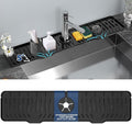 24" Splash Guard Plus Size Silicone Sink Faucet Drying Mat Handle Drip Catcher Tray Dish Sponge Holder Kitchen Accessories Protector Home Organization Gadgets Organizer by BFONS