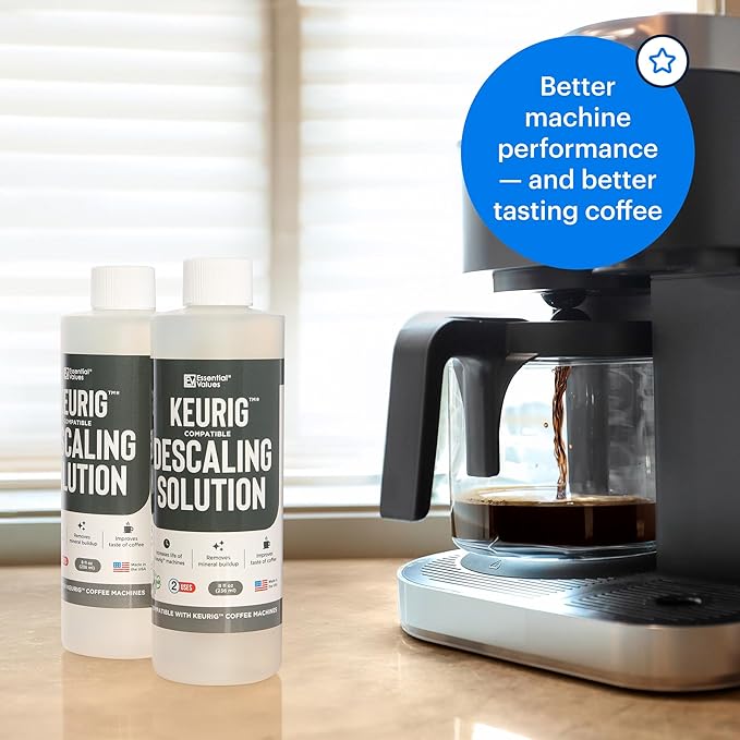 Essential Values Compatible with Keurig Descaling Solution - Specially Formulated for Keurig Descaler - Espresso Machine, Coffee Pot Cleaner - 12 Month Supply 2-Pack - Image 3