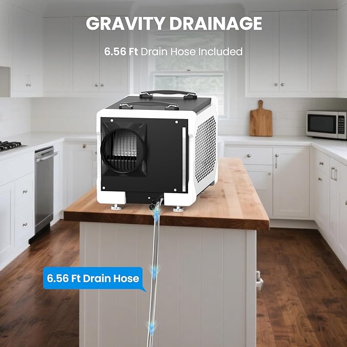 CADPXS Crawlspace Dehumidifier, 145 Pints Commercial-Grade Dehumidifier with Drain Hose for Crawl Spaces, Basements, Industrial and Water Damage Use, Large Capacity, Auto Defrost, Memory Restart, cETL - Image 4
