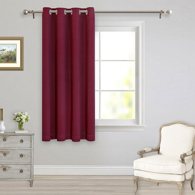 MYSKY HOME Burgundy Blackout Curtains for Living Room & Bedroom, 63 Inch Long, 52 x 63 Inch, Thermal Insulated, Grommet, Room Darkening - Image 6