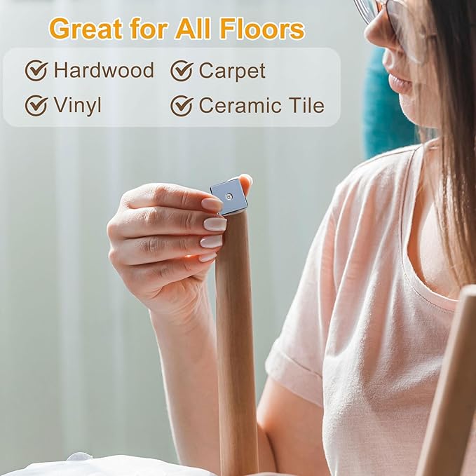 uxcell 8 Pcs Furniture Slider Pads, 1.57x1.57 Inch(40x40mm) PTFE Square Screw-on Furniture Glides Sliders with Screw, Chair Leg Floor Protectors for Carpet Hardwood Floors, Blue - Image 5