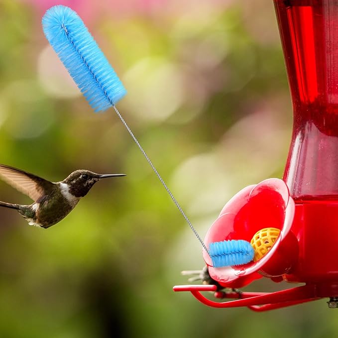 Hummingbird Feeder Cleaning Brush 19 Pieces 3 Size Mini Nylon Double Headed 2 in 1 Hummingbird Brush Hard to Reach Places Tiny Cleaning Kit(Blue) - Image 3