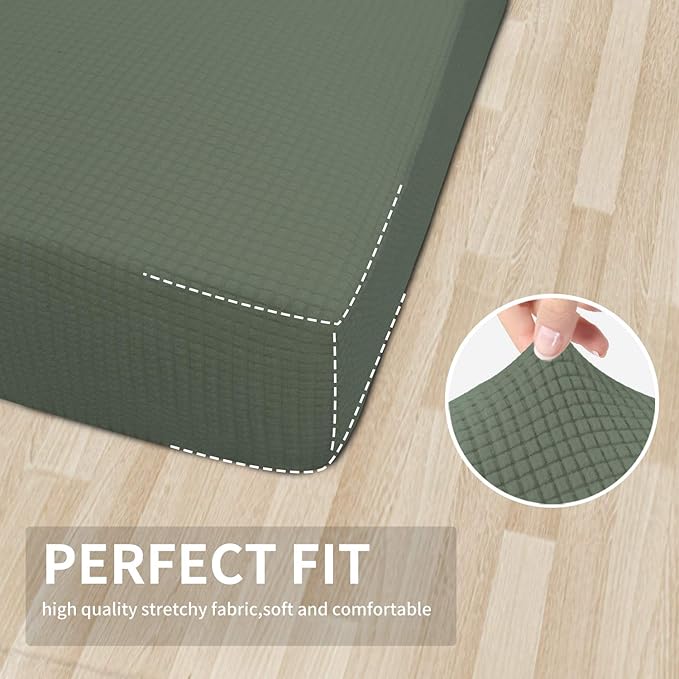 Easy-Going Stretch Cushion Cover Sofa Cushion Furniture Protector Sofa Seat Sofa slipcover Sofa Cover Soft Flexibility with Elastic Bottom(Chiar Cushion,Greyish Green) - Image 4