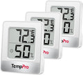 TempPro TP49 3 Pieces Digital Hygrometer Indoor Thermometer Humidity Meter Mini Hygrometer with Temperature and Humidity Monitor Outdoor and Room Thermometer Weather Station (Previously ThermoPro) by ThermoPro