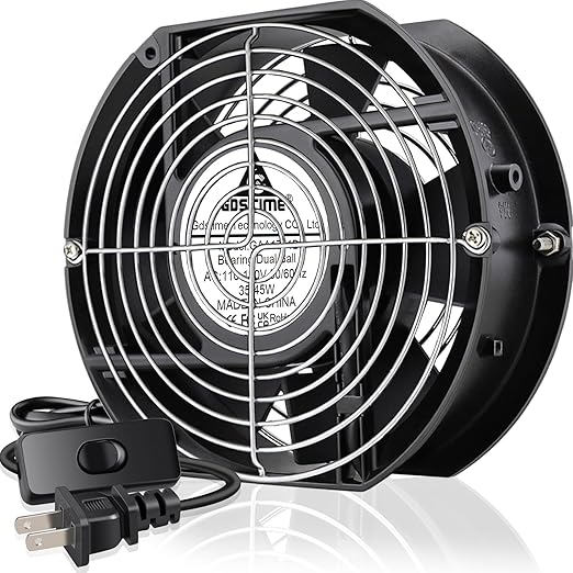 GDSTIME Axial Fan 17251, 110V 120V AC 172mm x 150mm x 51mm Dual Ball Bearing High Speed for DIY Cooling Ventilation Exhaust Projects by GDSTIME