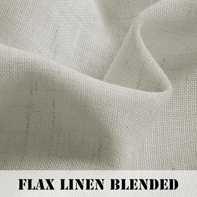 H.VERSAILTEX Linen Curtains Elegant Natural Linen Semi Sheer Curtains Energy Light Filtering Rod Pocket Window Treatments Panels for Living Room (Set of 2, Pale Oak, 52 inch W X 108 inch L) - Image 3