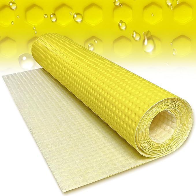 MAXKOSKO 162 Sq.Ft. Uncoupling Membrane for Tile, 1/8''(3mm) Thick Waterproof Heated Flooring Underlayment Mat Tile Crack Prevention for Bathroom Shower Kitchen Basement by MAXKOSKO