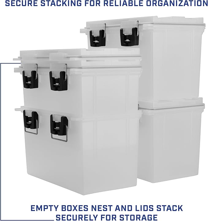 Sheffield 12767 XL Storage Bins With Lids, 4-Pack Stackable Storage Bins, Made in USA, Lockable and Water-Resistant Containers with Lids, Plastic Containers for Home, Classroom, and Dorm - Image 6