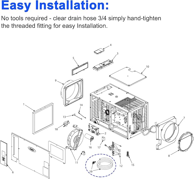 5692 Dehumidifier Drain Hose 3/4 Clear Vinyl Tubing 10 Feet & Dehumidifier Drain Connection Fitting for Aprilaire Whole-House E-Series Pro Dehumidifiers E070 E080 E100 E130 Drain Tube - Image 6