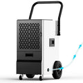 EUHOMY 160 Pints Commercial Dehumidifier with Pump,Large Dehumidifier for Basement With Drain Hose,Timer and 4 Wheels,Industrial Dehumidifiers for Flood Repair,Drying Basement,Warehouse and Factory by EUHOMY
