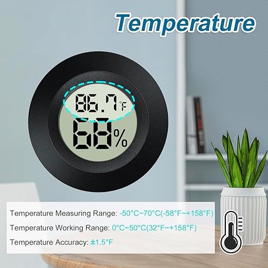4 Pack Mini Digital Hygrometer Gauge Indoor Thermometer, LCD Monitor Temperature Outdoor Humidity Meter for Greenhouse Jars Incubators Guitar Case, Fahrenheit (℉) or Celsius(℃) - Image 3