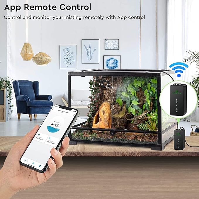 Moistenland WiFi Enabled Reptile Mister for Terrariums, Reptile Misting System for Snake Ball Python Tortoise Lizard Aquarium with 2 Adjustable Misting Nozzles - Image 4