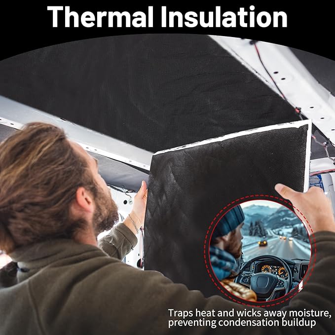 16in x 19.7ft Van Insulation, Soundproof Thermal Barrier for Camper Van Conversions for Various Sizes of Rvs and Trucks - Image 5