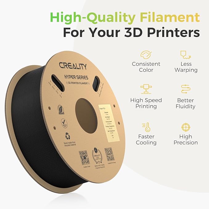 Creality Hyper PLA Filament Bundle 2KG, Up to 600mm/s High Speed 3D Printer Filament PLA, No-Tangling Stronger Toughness Fit Most 3D Printers - Image 6