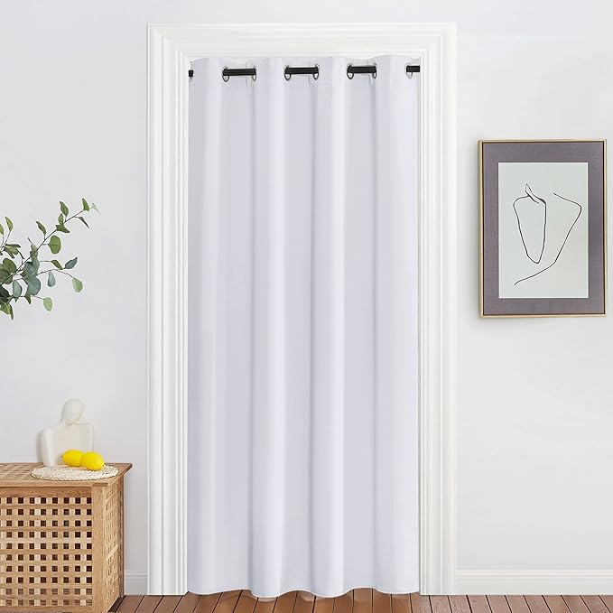 NICETOWN Room Darkening Greyish White Curtain for Bedroom - Grommet Privacy Light & Sound Reducing Window Treatment Doorway Curtain & Drape for Living Room (1 Panel, W52 x L78) by NICETOWN