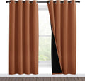 NICETOWN 100% Blackout Window Curtain Panels, Full Light Blocking Drapes with Black Liner for Nursery, 78-inch Drop Thermal Insulated Draperies (Burnt Orange, 2 Pieces, 55-inch Wide Per Panel) by NICETOWN