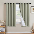 H.VERSAILTEX Linen Curtains 100% Blackout Curtains for Bedroom 63 inch Long Full Light Blocking Nature Linen Blended Window Curtains for Living Room Nickel Grommet (2 Panels, Heathered Tea) by HVERSAILTEX