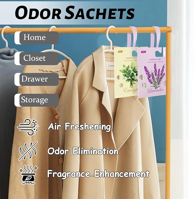 13Packs Lavender Eucalyptus Scented Sachet Bags, Fragrance Sachet Bags for Drawers and Closets, Air Fresheners for Car and Home, Closet Deodorizer Scented Drawer Fresheners for Dresser - Image 6