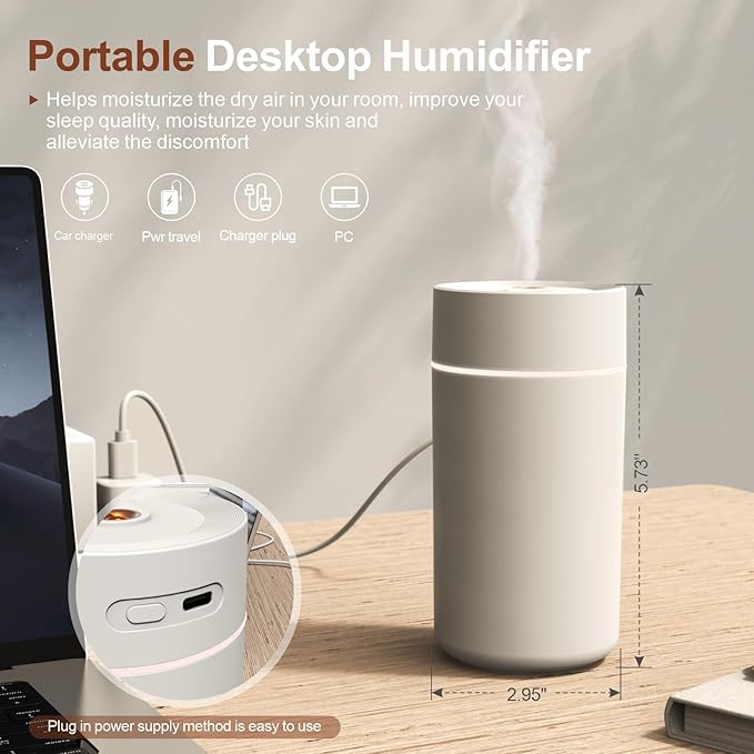 Car Star Projection Humidifier with 360ml Tank, Portable USB Powered Cool Mist Diffuser, Humidifier with Adjustable Starry Sky Lights for Car Ceiling, Bedroom, Desk, Office - Image 2