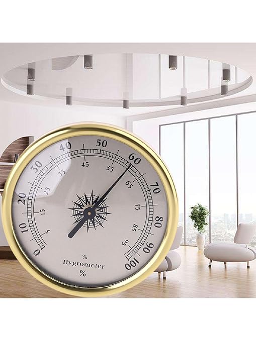 72mm Round Analog Hygrometer Gold Humidity Meter Gauge No Battery Needed Humidity Monitor for Home Office Room Indoor Use - Image 6