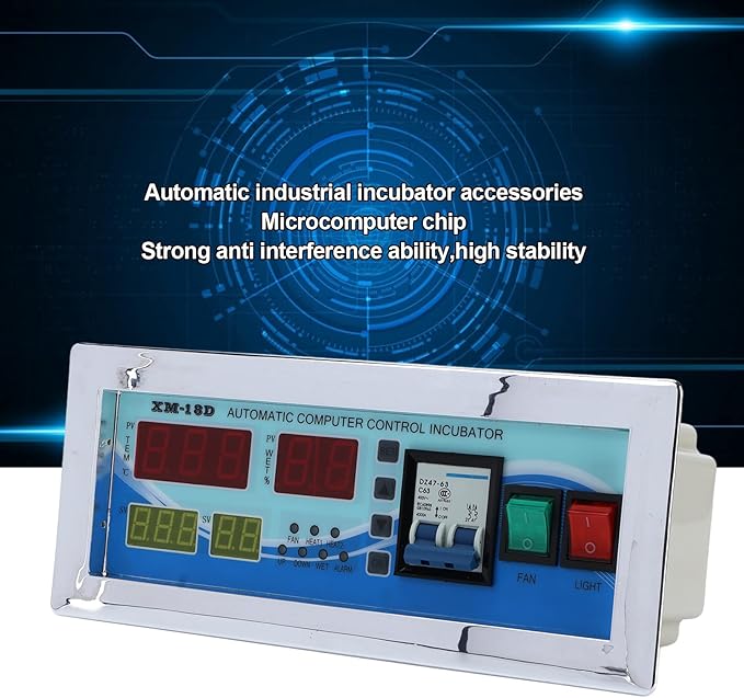 110V Egg Incubator Controller, XM-18D Digital Automatic Temperature Humidity Control Thermostat with Sensor Probe for Homebrew Incubator Greenhouse - Image 6