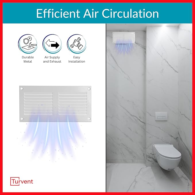 6x2 Vent Cover (Duct Opening) - White HVAC Return Air Grille for Wall and Ceiling - Metal AC Vent Cover with Mesh - Rectangular Ventilation Register - External Dimensions: 7.87" W x 3.94" H - Image 2