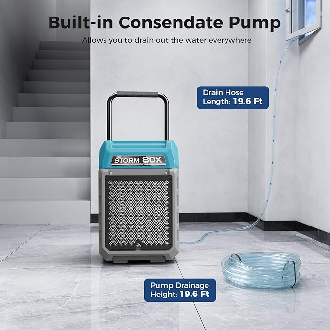 ALORAIR LGR Commercial Dehumidifier with Pump & Drain Hose, Portable Industrial Dehumidifiers with Wheels for Water Damage Restore, Basement, Garage, 5 Years Warranty - Image 3