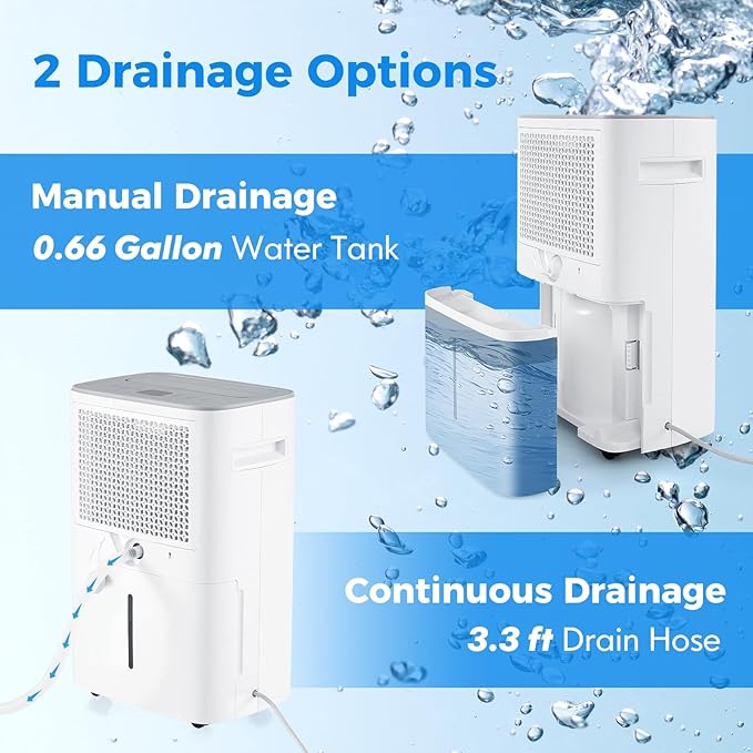 COSTWAY 52 Pint Dehumidifier for Basement, 3.3 FT Drain Hose, Clothes Drying Modes, Auto Defrost, Child Lock & 24H Timer, Home Dehumidifier for Bedroom, Bathroom, Garage - Image 5