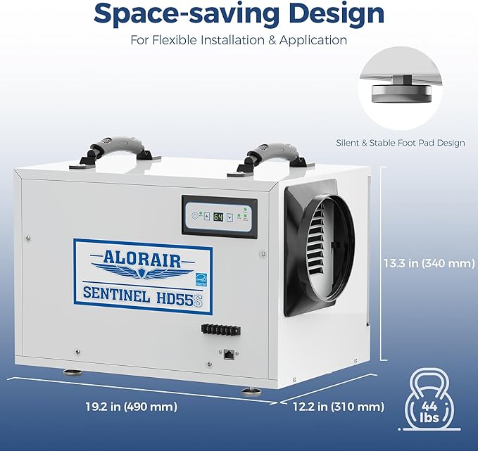ALORAIR 120 PPD Wi-Fi Dehumidifier for Crawl Space, Basement, and Commercial Use, 2025 Energy Star APP Control, Auto-Defrost Crawlspace Dehumidifiers - Image 5
