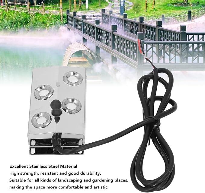 Eujgoov 4-Head Ultrasonic Mist Maker Fog Humidifier 45-48V for Pond Greenhouse Humidity Control System - Image 3