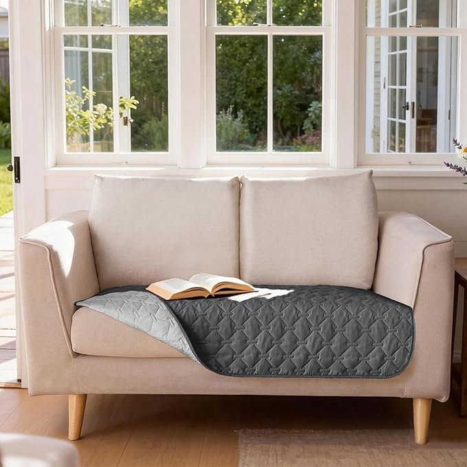 gogobunny 3X Stronger Waterproof Pet Blanket, Scratch Proof Furniture Protector for Dogs Cats, Reversible Cover 32x53 Inch, Dark Grey - Image 5