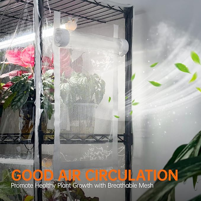 Bstrip Indoor Greenhouse with Grow Light, Mini Green House with 4 Pack T8 Full Spectrum Plant Lights with Timer, Indoor Greenhouse Cabinet for Indoor Plant, Seed Starting, Seed Tray, 29.5"x13.8"x59" - Image 5