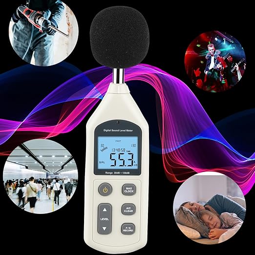 Decibel Meter, Professional Sound Level Meter with Backlight Display, USB Available SPL Meter 30 to 130dB, EC651 & ANSI S1.4 Standards A/C Weighted Sound Meter, Noise Meter with Records to 4700 - Image 3