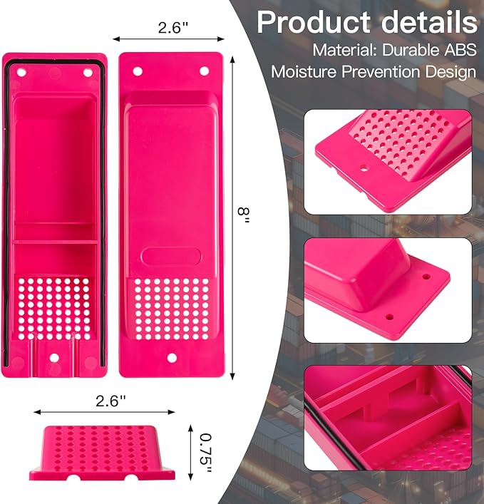 Shipping Container Air Vent Kit Heavy Duty Shipping Container Accessories Cross Flow Ventilation Kit Reduce Heat Humidity Pressure Condensation Add Air Flow for Cargo (8 Pack Pink) - Image 2