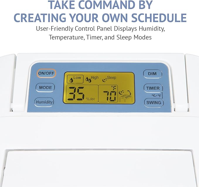 Ivation 13-Pint Small-Area Desiccant Dehumidifier Compact and Quiet - With Continuous Drain Hose for Smaller Spaces, Bathroom, Attic, Crawlspace and Closets - For Spaces Up To 270 Sq Ft, White - Image 4