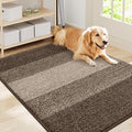 Smiry Dog Door Mat for Muddy Paws, Absorbs Moisture and Dirt, Low-Profile Entryway Mat with Non-Slip Backing, Entry Indoor Outdoor Doormat for Inside Floor (40x32 Inches, Light Brown, Striped) by Smiry