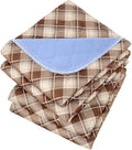 Non-Slip Bed Pads for Incontinence Washable (36" x 52"|2 Pack), Waterproof Bed Pads, Brown Grid, Bed Wetting Pads for Bed, Sofa, Floor, Resuable Underpads for Adults, Seniors, Pet by Brosive