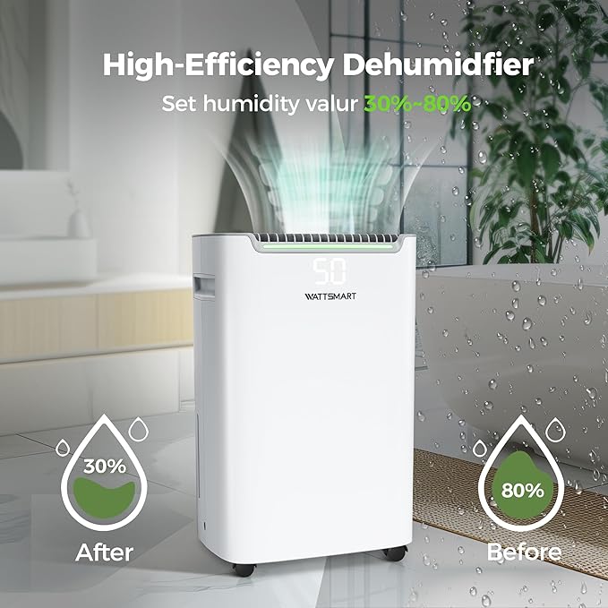 4,500 Sq.Ft Dehumidifier for Basement with Drain Hose, 50 Pint Dehumidifiers for Large Home with Three Operation Modes, Intelligent Humidity Control, 24HR Timer for RV, Bathroom, Bedroom - Image 4